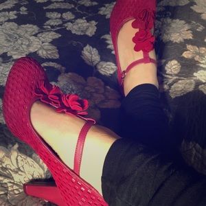 Poetic License Miss Betty T-Strap Heel Cranberry/9